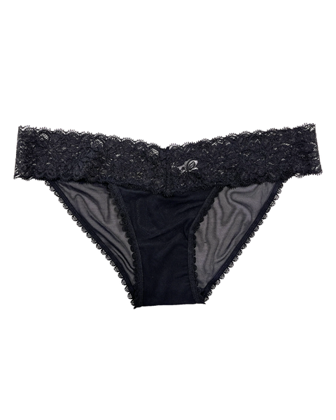 Love Libby C132 Black Mesh and Lace Classic Cheeky Bikini Myselflingerie.com