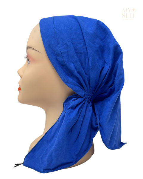 Ahead Mini VT2755 Dazzling Blue Versatile Short Tails Adjustable Swim Open Back Pre-Tied Bandanna Myselflingerie.com