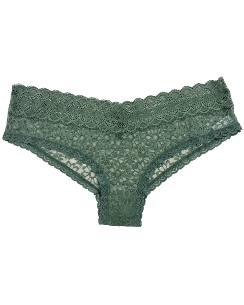 Love Libby C114 Duck Green V-Front Lace Cheeky Bikini Myselflingerie.com