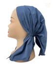 Ahead Mini VT2755 Denim Blue Versatile Short Tails Adjustable Swim Open Back Pre-Tied Bandanna Myselflingerie.com