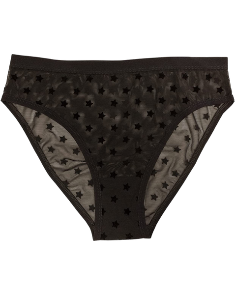 Love Libby 8175 Black High Waisted Flocked Mesh Bikini Myselflingerie.com