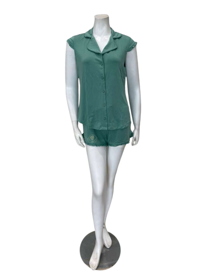 Fleur't 645 Agave Green Shortie Modal Pajamas Set Myselflingerie.com