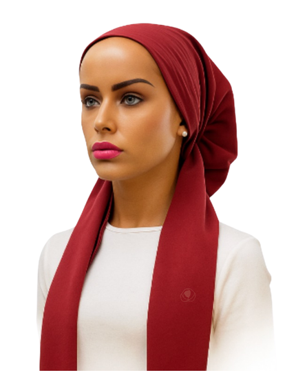 Ahead VT2891 Coral Solidarity Design Versatile Style Long Tails Open Back Pre-Tied Bandanna Myselflingerie.com