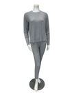 Aspen Dream BRLSL + BRLB Silver Grey Ribbed Long Sleeve & Joggers Bamboo Pajamas Set Myselflingerie.com
