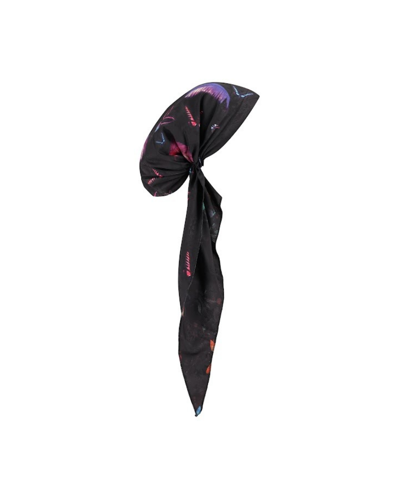 Lizi Headwear DST-C-26115 Neon Flutter Silk Prints Adjustable Pre-Tied Bandanna with Velvet Grip Myselflingerie.com