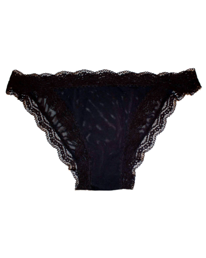 Love Libby K147 Black Lace Trimmed Mesh Bikini Myselflingerie.com