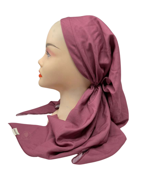 IB-TT-26630-OB Solid Dusty Rose Open Back Adjustable Pre-Tied Bandanna with Velvet Grip Myselflingerie.com