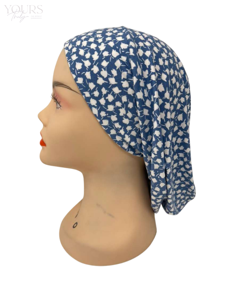 Triple Up SS1143 Blue and White Leaves Sleeping Snood