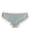 Love Libby C124 Blue Fog Rib Modal Cheeky With Contrast Lace Myselflingerie.com