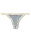 Love Libby T266 Blue Fog Rib Modal Thong With Contrast Lace Myselflingerie.com