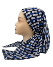 It's Younique Blue Links Pre-Tied Open Back Bandanna with Velvet Grip Myselflingerie.com