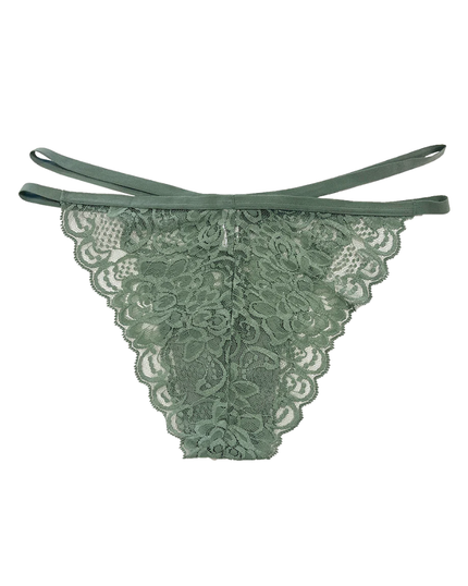 Love Libby C127 Agave Green Galloon Lace Cheeky with Elastic Straps Myselflingerie.com