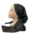 Ahead Black/Gold Entwine Israeli Style Long Tails Pre-Tied Bandanna
