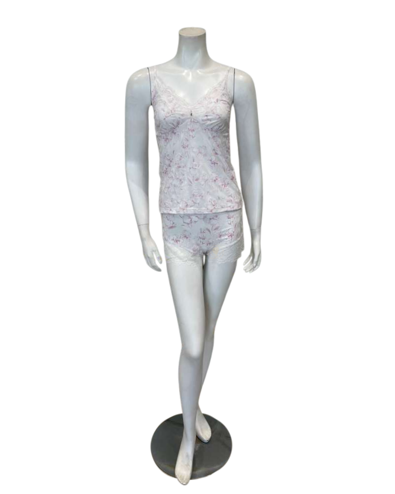 Oh! Zuza 4602 Pink Floral Print Modal Cami & Shorts Set Myselflingerie.com