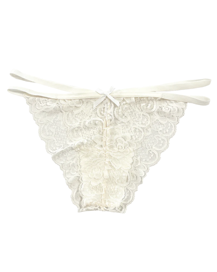 Love Libby C127 Whisper White Galloon Lace Cheeky with Elastic Straps Myselflingerie.com