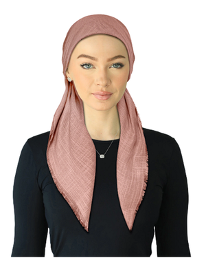 Cherie Solid Lilac Fringe Edge Adjustable Pre-Tied Open Back Bandanna