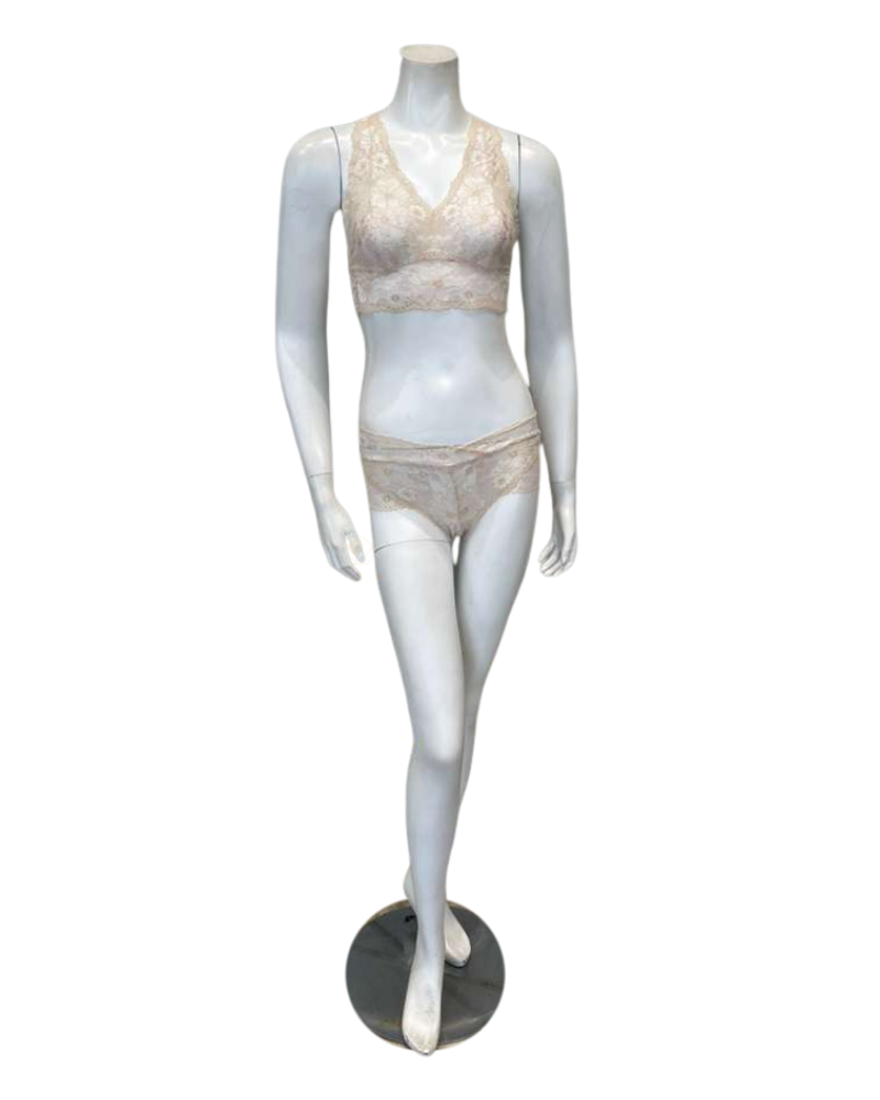 Oh! Zuza 3839+3840 Peach/Ivory Lace Bralette Set Myselflingerie.com