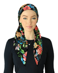 Cherie Multi Floral Adjustable Pre-Tied Open Back Bandanna