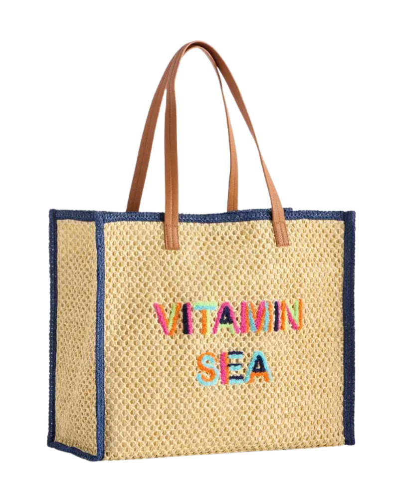 ShiraLeah Vitamin Sea Natural Beach Tote Bag Myselflingerie.com