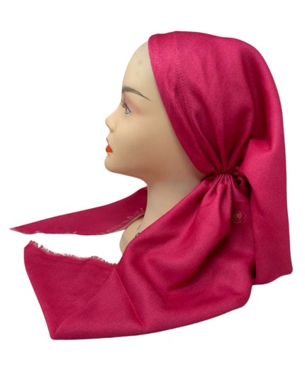 OB-HER-PNK Pink Herringbone Fringed Edge Pre-Tied Open Back Bandanna with Velvet Grip