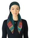 Cherie Blue Multi Chevron Border Adjustable Pre-Tied Open Back Bandanna