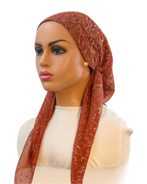 Ahead P2820 Cranberry Script Classic Fit Pre-Tied Bandanna Myselflingerie.com