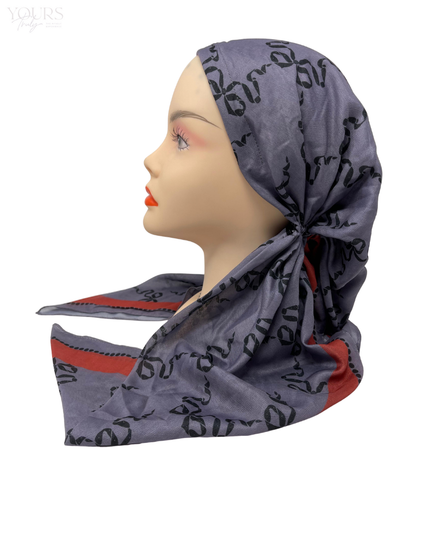 Ahead VT2593 Foxtrot Ribbon Lattice Versatile Style Long Tails Open Back Pre-Tied Bandanna Myselflingerie.com