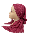 Ahead Pink Cherry Imprint Israeli Style Long Tails Pre-Tied Bandanna