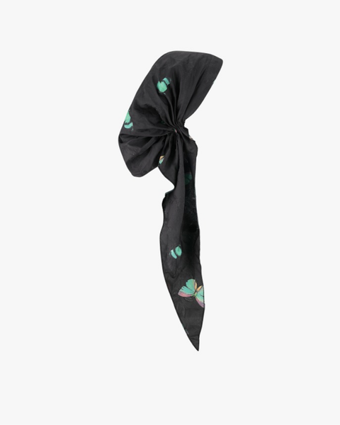 Lizi Headwear DST-C-26114 Night Flutter Silk Prints Adjustable Pre-Tied Bandanna with Velvet Grip Myselflingerie.com