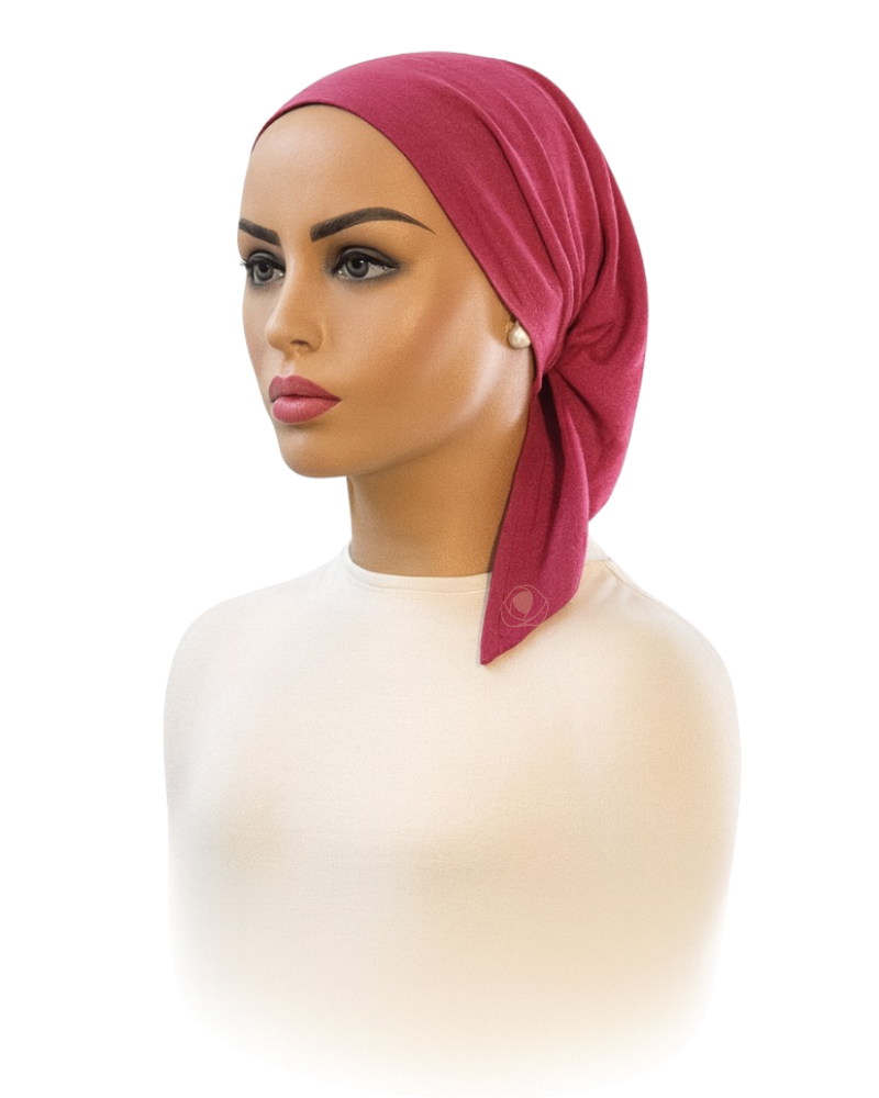 Ahead Mini VT2755 Raspberry Versatile Short Tails Adjustable Swim Open Back Pre-Tied Bandanna Myselflingerie.com