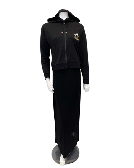 Sparrow Black with Royal Embroidery Zip Up Hoodie Myselflingerie.com