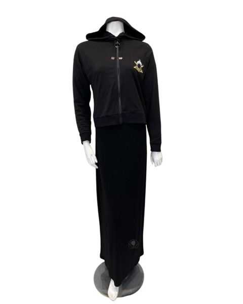 Sparrow Black with Royal Embroidery Zip Up Hoodie Myselflingerie.com