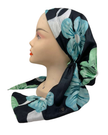 It's Younique PP-FLOW-GN Large Green Flowers Pre-Tied Bandanna with Velvet Grip Myselflingerie.com