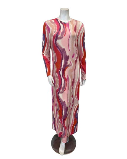 Angelice S7383 Pink/Purple Floral Cream Pull On Modal Nightgown Myselflingerie.com