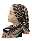 It's Younique Orange Tones Dior Inspired Pre-Tied Open Back Bandanna with Velvet Grip Myselflingerie.com