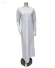 Chicolli N5123-C White Debossed Pull On Cotton Coverall Nursing Nightgown Myselflingerie.com