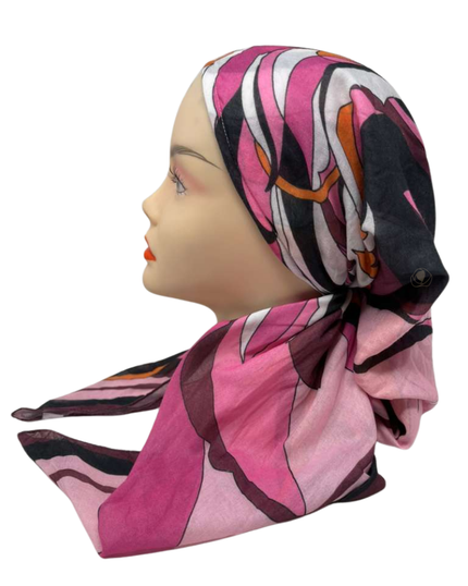 Tal New York Pucci Swirl Open Back Pre-Tied Bandanna with Velvet Grip Myselflingerie.com