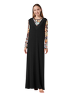 Pen-ky 11962 Black with Colorful Flowers Print Modal Coverall Nursing Nightgown Myselflingerie.com