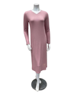 Oh! Zuza V2 Antique Rose Ribbed Lace V Neck Rosie Modal Nightshirt Myselflingerie.com