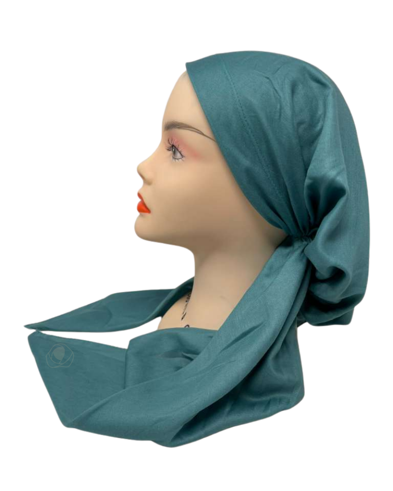 It's Younique PP-SOL-TEA Solid Teal Pre-Tied Bandanna with Velvet Grip Myselflingerie.com