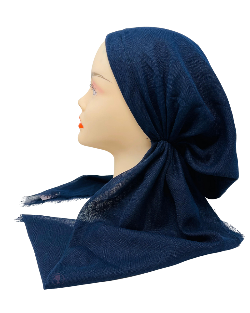 TYED Solid Navy Adjustable Pre-tied Bandanna with Velvet Grip Myselflingerie.com