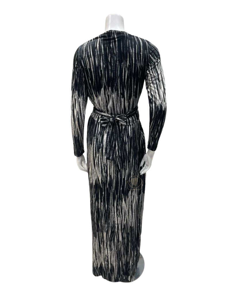 ORD DNP26115 + TRP26114 Black & White Tie-Up Top and Jumper Lounger Robe Set / Nursing Friendly Myselflingerie.com