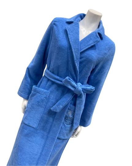 Feraud Paris 3887103 Blue Plush Long Terry Wrap Bath Robe Myselflingerie.com