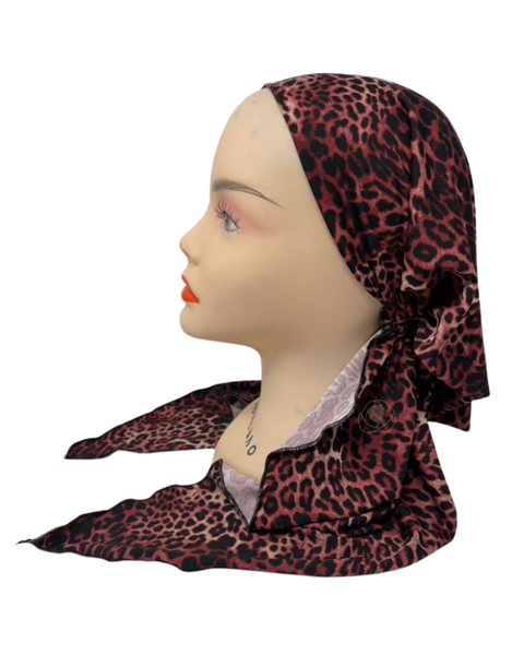 Triple Up BUL1159 Mauve Leopard Spots Unlined Pre-Tied Bandanna Myselflingerie.com