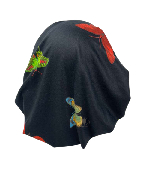 Triple Up BUL1169 Butterfly Print Unlined Pre-Tied Bandanna Myselflingerie.com