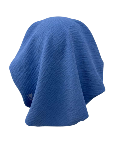 Triple Up BUL1168 Denim Blue Crinkle Unlined Pre-Tied Bandanna Myselflingerie.com