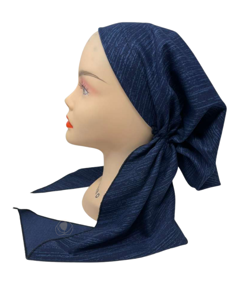 Triple Up BUL998 Navy Strokes Unlined Pre-Tied Bandanna Myselflingerie.com