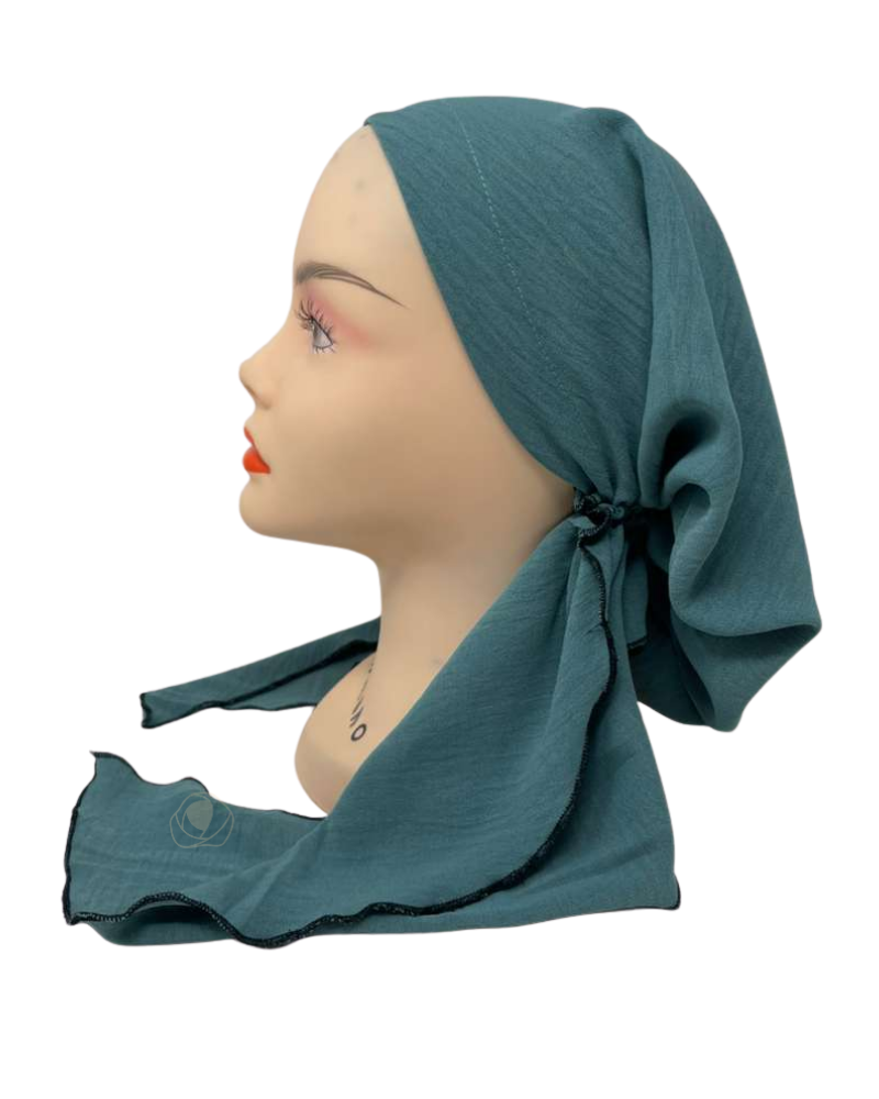 Triple Up BUL1074 Sage Crinkle Unlined Pre-Tied Bandanna Myselflingerie.com