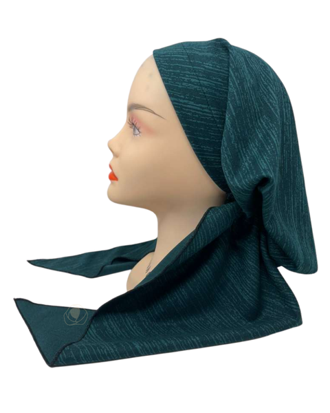 Triple Up BUL996 Hunter Green Strokes Unlined Pre-Tied Bandanna Myselflingerie.com