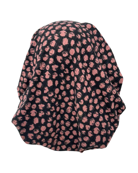 Triple Up BUL1084 Black and Pink Splatters Unlined Pre-Tied Bandanna Myselflingerie.com